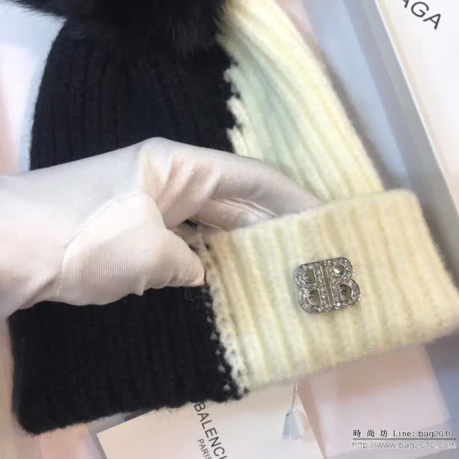 BALENCIAGA巴黎世家 秋冬新款 混色拼色針織帽 LLWJ5829